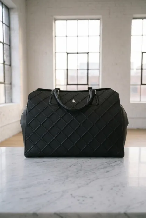 Stefano Ricci torba męska skórzana w romby z monogramem czarna