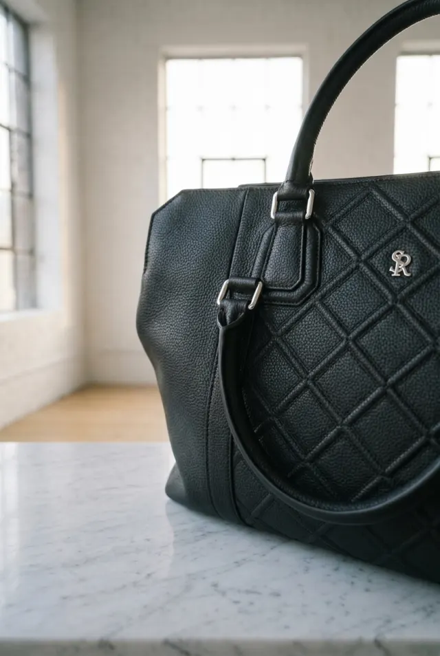 Stefano Ricci torba męska skórzana w romby z monogramem czarna