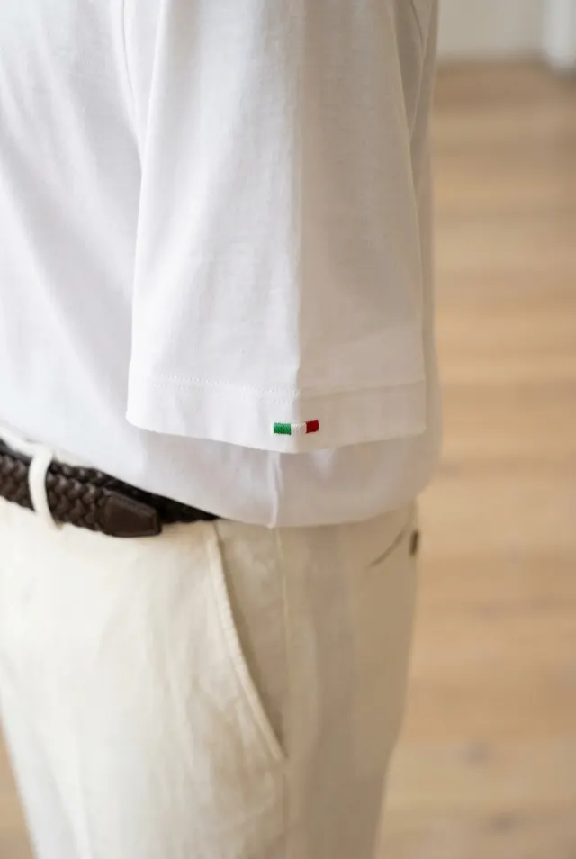 Stefano Ricci t-shirt męski gładki z monogramem biały
