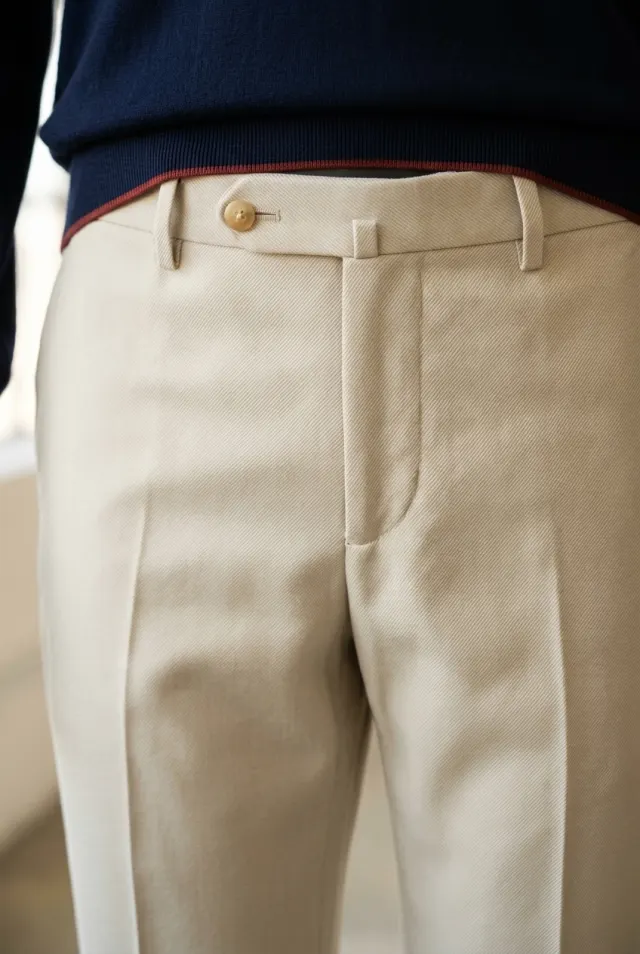 Colombo sweter męski polo z ceglastą lamówką granatowy